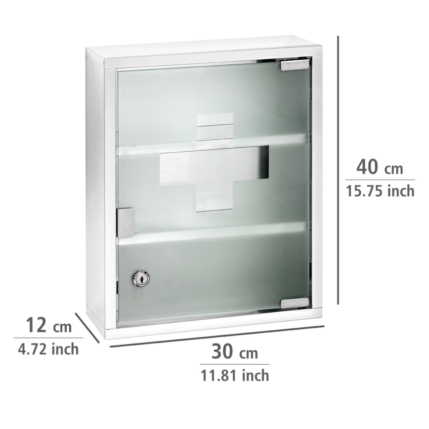 WENKO 22924100 - Botiquín 30x40 cm acero inoxidable/plateado