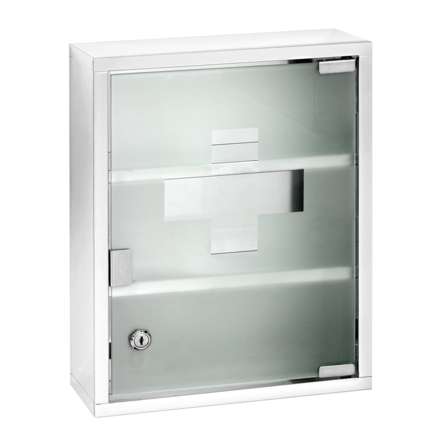 WENKO 22924100 - Botiquín 30x40 cm acero inoxidable/plateado