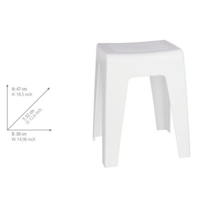 WENKO 22943100 - Taburete KUMBA 38x47 cm blanco