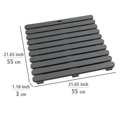 WENKO 22947100 - Alfombrilla de ducha para interior y exterior 55x55 cm, gris