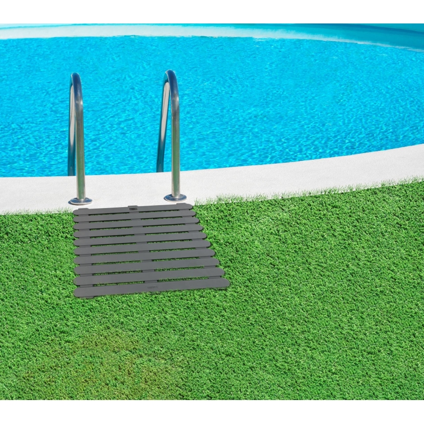 WENKO 22947100 - Alfombrilla de ducha para interior y exterior 55x55 cm, gris