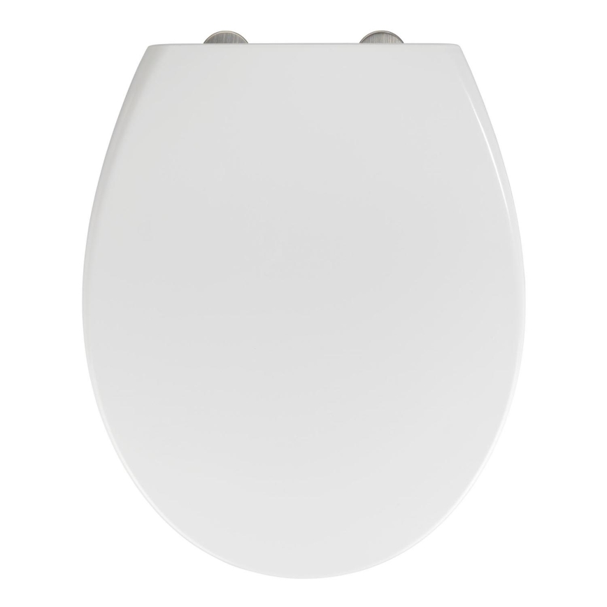 WENKO 22973100-WC asiento DELOS 44,5x37,5 cm blanco/plateado