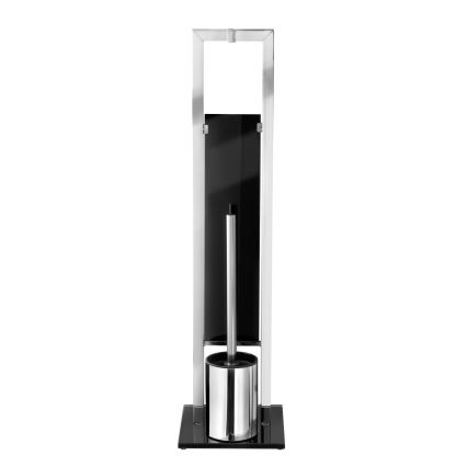 WENKO 22983100 - Cepillo de inodoro RIVALTA 18x70 cm acero inoxidable/plateado/negro