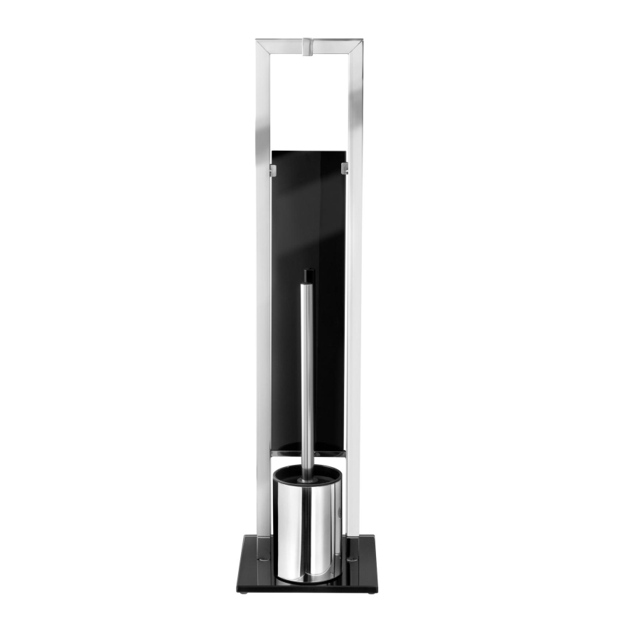 WENKO 22983100 - Cepillo de inodoro RIVALTA 18x70 cm acero inoxidable/plateado/negro