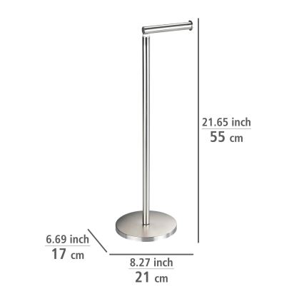 WENKO 22985100 - Soporte para papel higiénico 21 x 55 cm, acero inoxidable/plateado