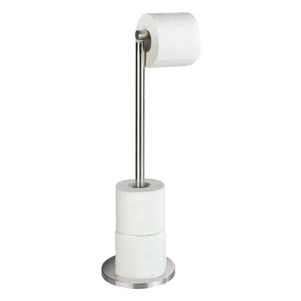 WENKO 22985100 - Soporte para papel higiénico 21 x 55 cm, acero inoxidable/plateado