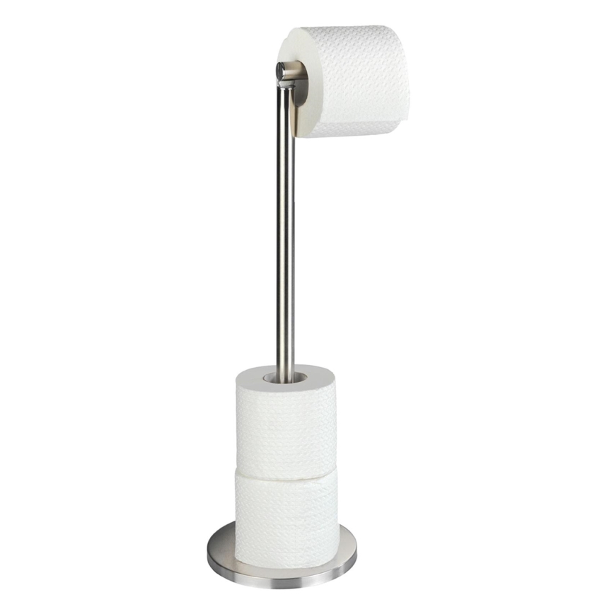 WENKO 22985100 - Soporte para papel higiénico 21 x 55 cm, acero inoxidable/plateado