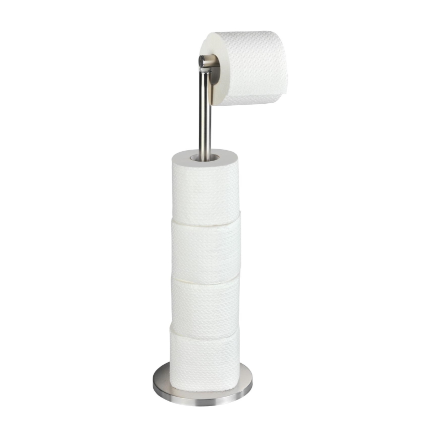 WENKO 22985100 - Soporte para papel higiénico 21 x 55 cm, acero inoxidable/plateado