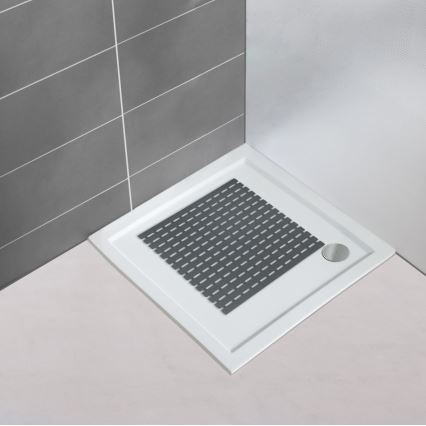 WENKO 23125100-Alfombrilla de ducha ARINOS 54x54 cm gris/gris