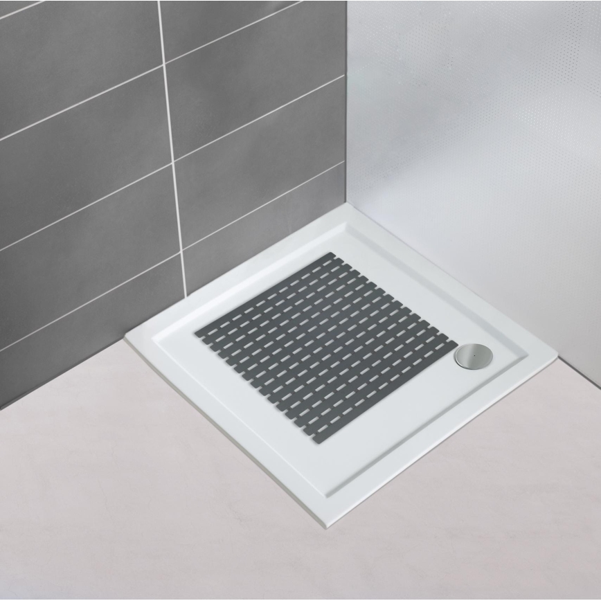 WENKO 23125100-Alfombrilla de ducha ARINOS 54x54 cm gris/gris