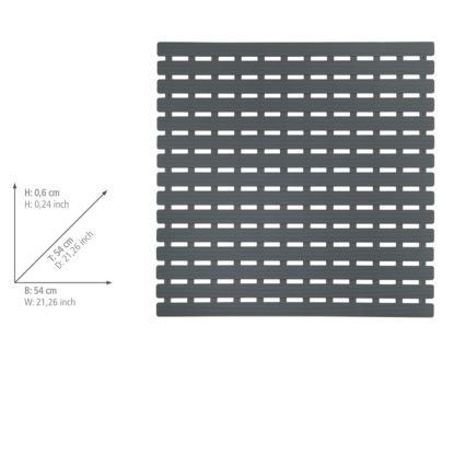 WENKO 23125100-Alfombrilla de ducha ARINOS 54x54 cm gris/gris