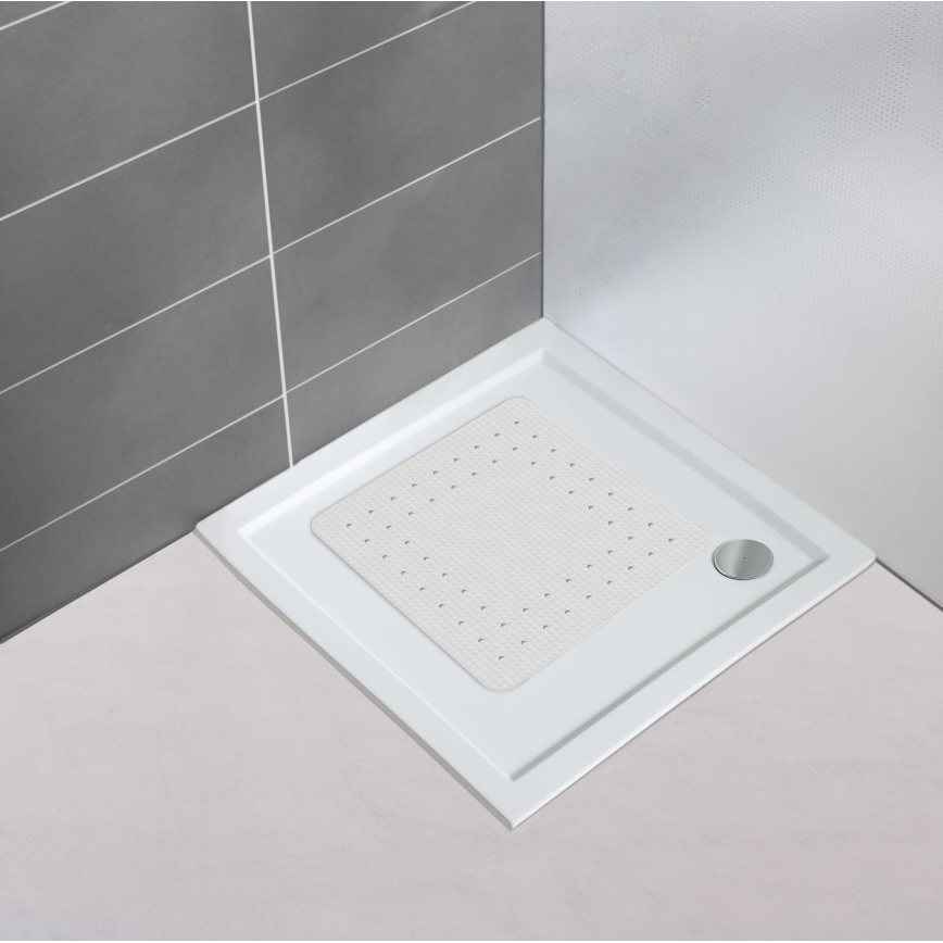 WENKO 23135100-Alfombrilla de ducha MIRASOL 54x54 cm blanca