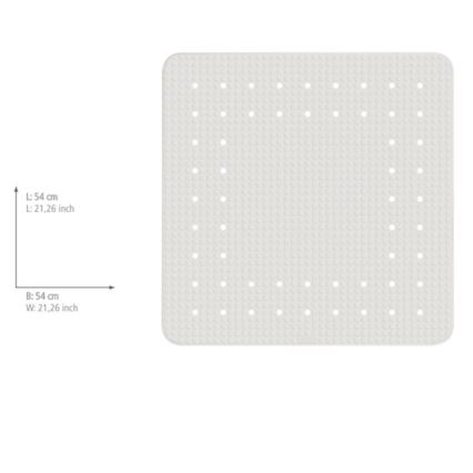 WENKO 23135100-Alfombrilla de ducha MIRASOL 54x54 cm blanca