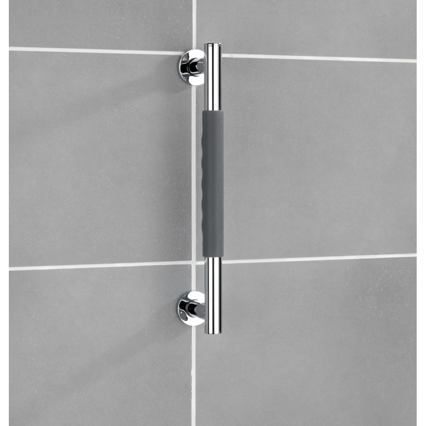 WENKO 23284100-Asidero SECURA 40,5x9 cm acero inoxidable/antracita/cromado brillante