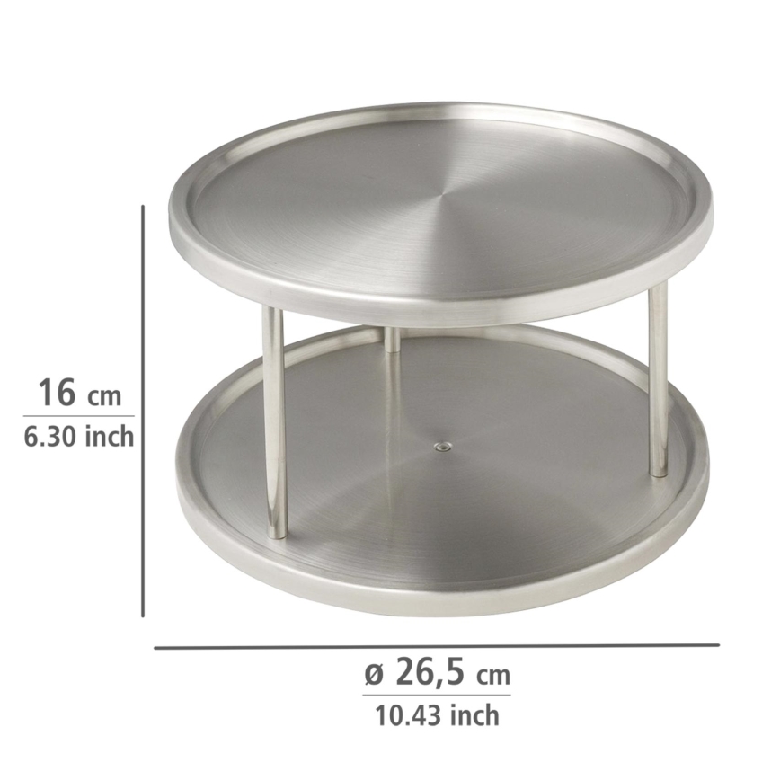 WENKO 2335100 - Carrusel CABINET CAROUSEL 26,5x15,5 cm acero inoxidable/plateado