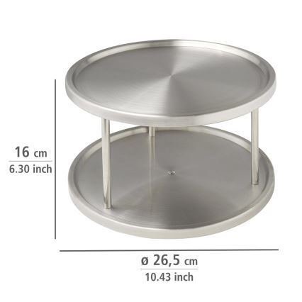 WENKO 2335100 - Carrusel para armario CABINET CAROUSEL 26,5x15,5 cm acero inoxidable/plateado