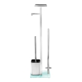 WENKO 23364100 - Cepillo para inodoro DEBAR 21x70,5 cm, acero inoxidable/satinado/blanco