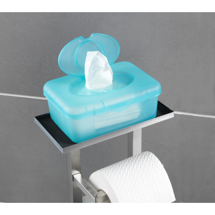 WENKO 23364100 - Cepillo para inodoro DEBAR 21x70,5 cm, acero inoxidable/satinado/blanco