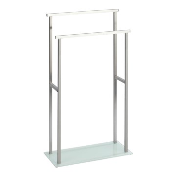 WENKO 23438100 - Toallero de pie DEBAR 20x83 cm, acero inoxidable/satinado/blanco