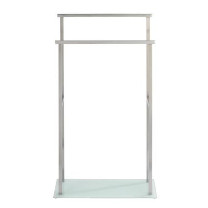 WENKO 23438100 - Toallero de pie DEBAR 20x83 cm, acero inoxidable/satinado/blanco