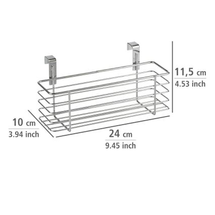WENKO 2344100 - Cesta SLIM 24x11,5 cm brillo. cromado/negro