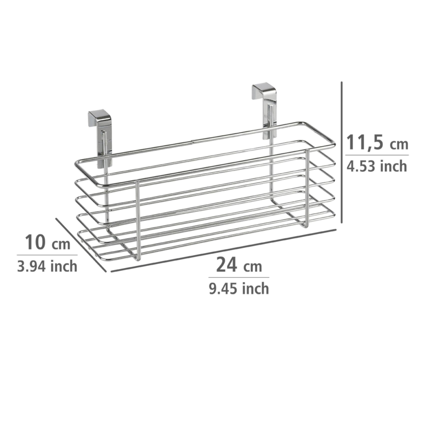 WENKO 2344100 - Cesta SLIM 24x11,5 cm brillo. cromado/negro