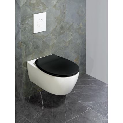 WENKO 23443100-WC asiento de WC KOS 44x37 cm negro/plateado