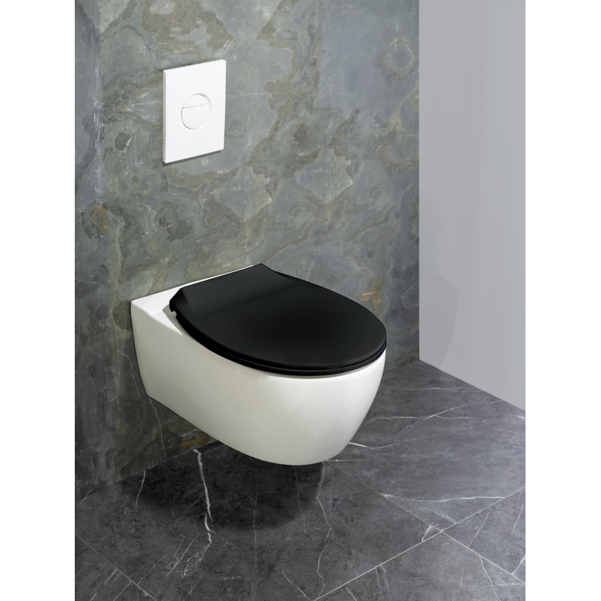 WENKO 23443100-WC asiento de WC KOS 44x37 cm negro/plateado