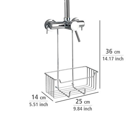 WENKO 23499100 - Estante de ducha MILO 25x36 cm acero inoxidable/plateado/transparente