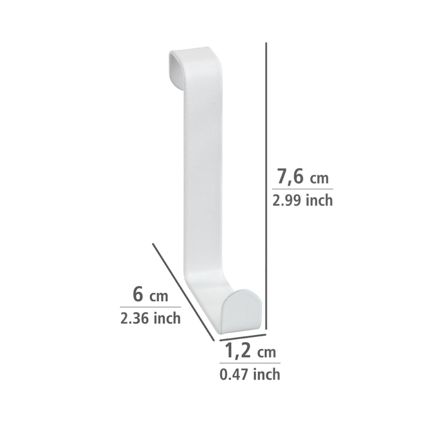 WENKO 23545100 - Colgador para puerta 7,6x6 cm, blanco