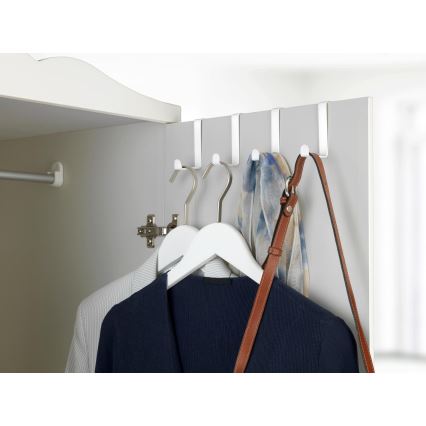 WENKO 23545100 - Colgador para puerta 7,6x6 cm, blanco