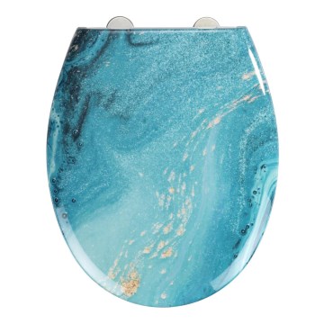 WENKO 23571100-WC Asiento para inodoro 300/350 KG 44,5x37 cm multicolor/plateado