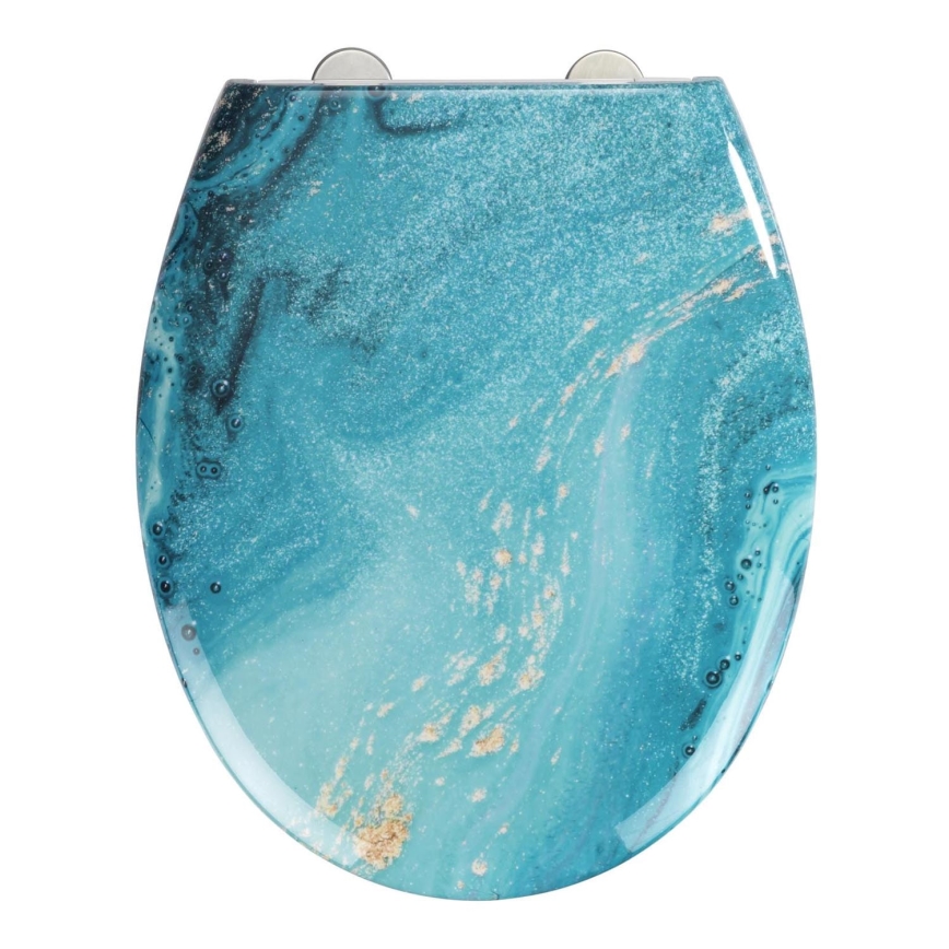 WENKO 23571100-WC Asiento para inodoro 300/350 KG 44,5x37 cm multicolor/plateado