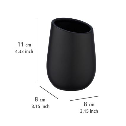 WENKO 23651800 - Vaso portacepillos BADI 8 x 11 cm, negro