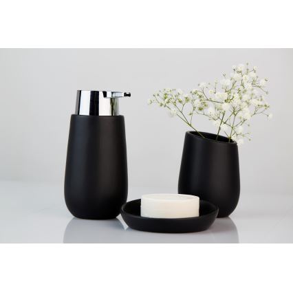 WENKO 23651800 - Vaso portacepillos BADI 8 x 11 cm, negro