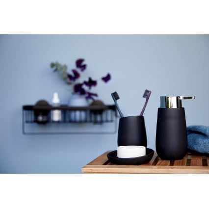 WENKO 23651800 - Vaso portacepillos BADI 8 x 11 cm, negro