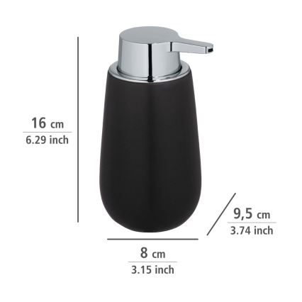 WENKO 23652800 - Dispensador de jabón BADI 320 ml negro