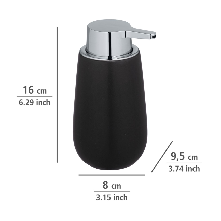 WENKO 23652800 - Dispensador de jabón BADI 320 ml negro