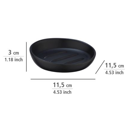 WENKO 23653100 - Jabonera BADI 11,5 x 3 cm negra
