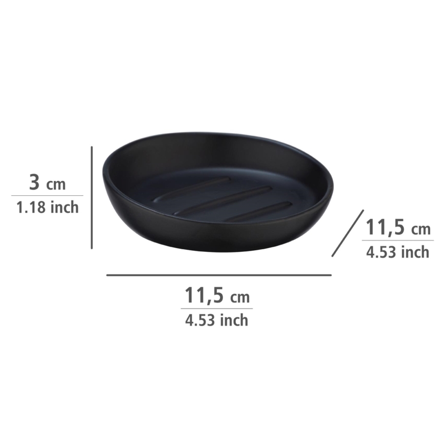 WENKO 23653100 - Jabonera BADI 11,5 x 3 cm negra