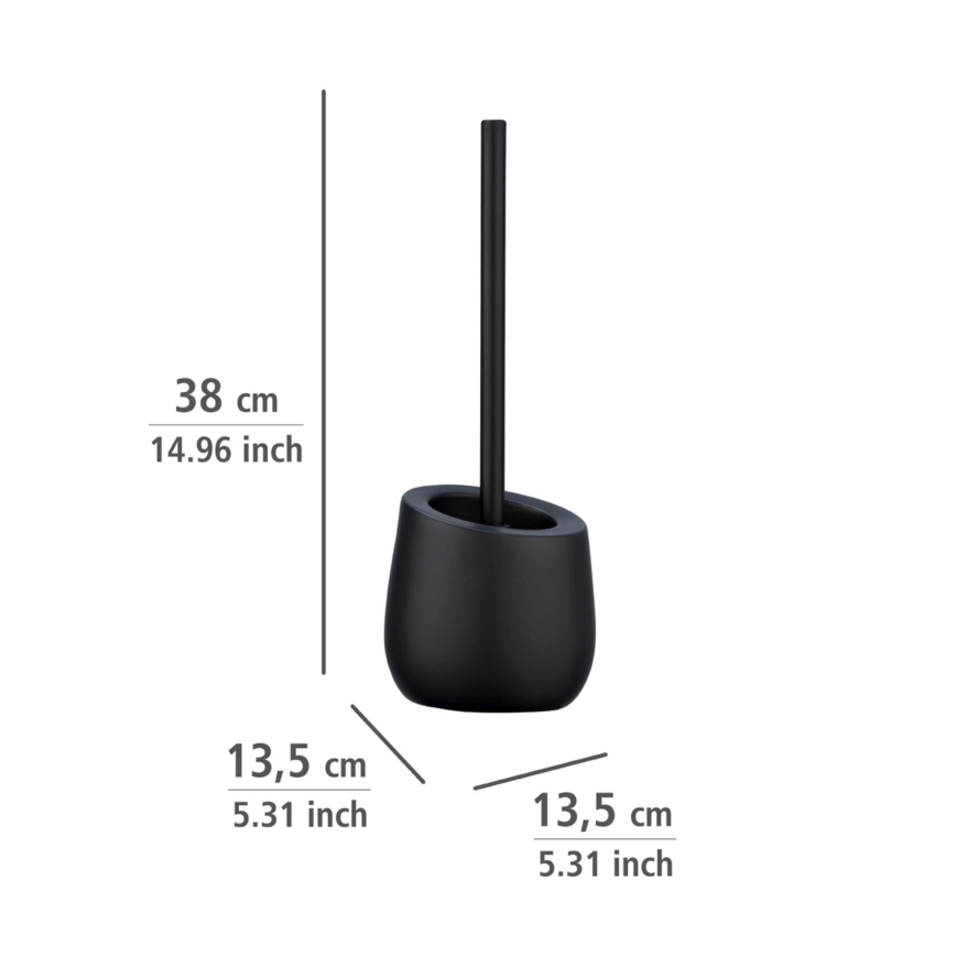 WENKO 23654800 - Cepillo para inodoro BADI 13,5x38 cm negro