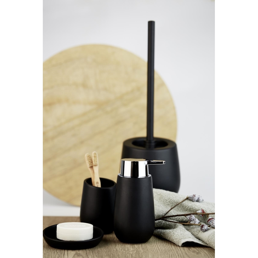 WENKO 23654800 - Cepillo para inodoro BADI 13,5x38 cm negro