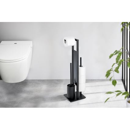 WENKO 23708100 - Cepillo de inodoro RIVALTA 18x70 cm negro