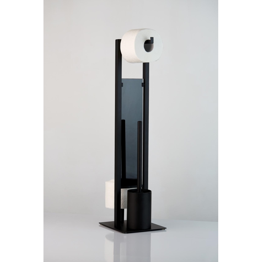 WENKO 23708100 - Cepillo de inodoro RIVALTA 18x70 cm negro