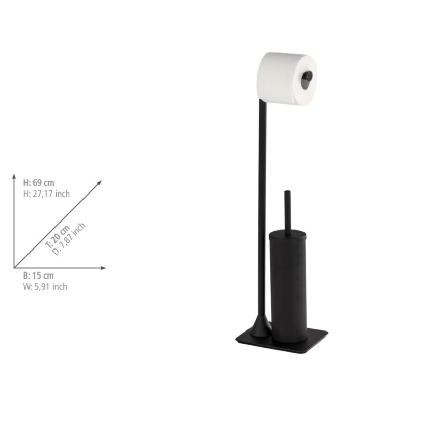 WENKO 23710100 - Escobilla para inodoro HELLA 15x69 cm negra