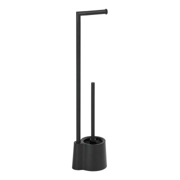 WENKO 23804100 - Escobilla para inodoro AVOLA 13 x 70 cm, acero inoxidable/negro