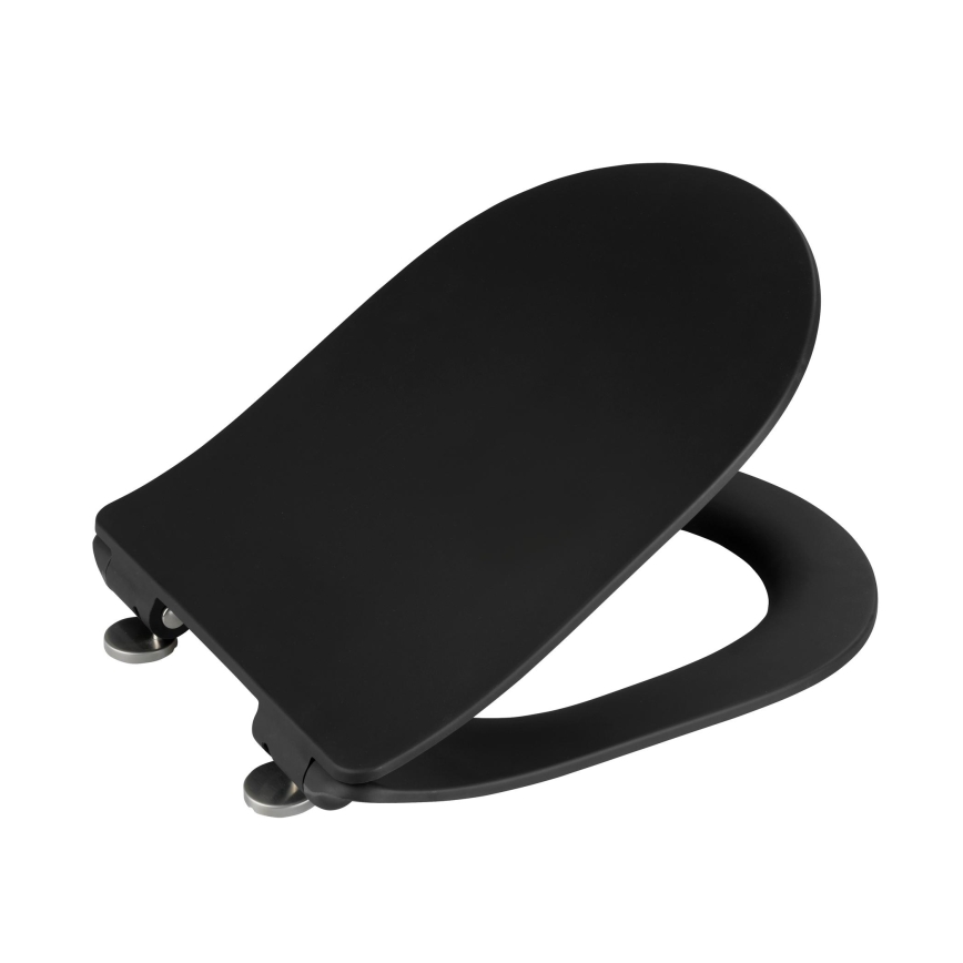 WENKO 23827100-WC asiento para inodoro SEDILO 45,2x36,2 cm negro/plateado