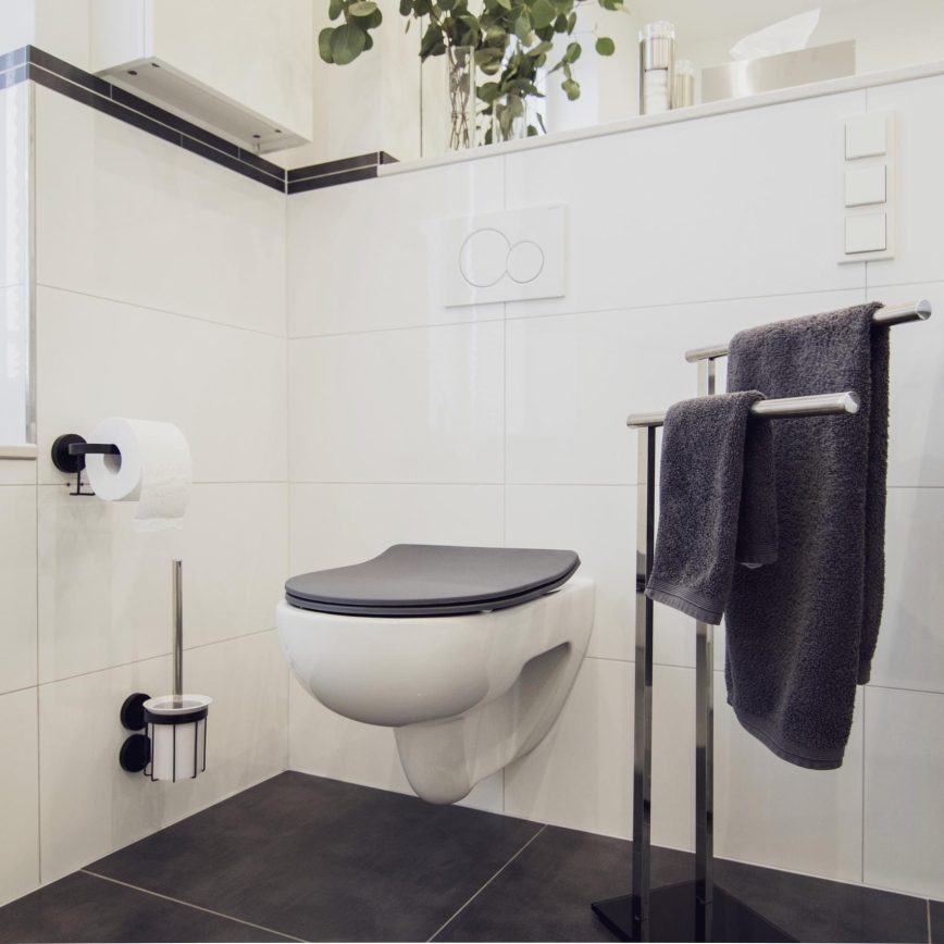 WENKO 23828100-WC asiento para inodoro SEDILO 45,2x36,2 cm gris/plata