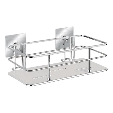 WENKO 23854800-Repisa TURBO-LOC QUADRO ED. 24x14,5 cm acero inoxidable/cromo brillante