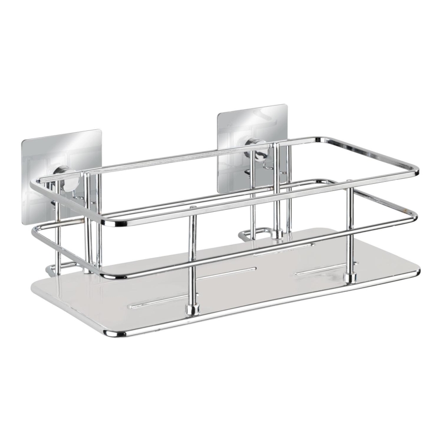WENKO 23854800-Repisa TURBO-LOC QUADRO ED. 24x14,5 cm acero inoxidable/cromo brillante